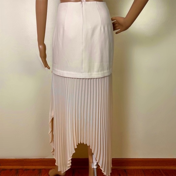 NEW C/MEO COLLECTIVE CREAM PLEATED MIDI SKIRT - Picture 8 of 9